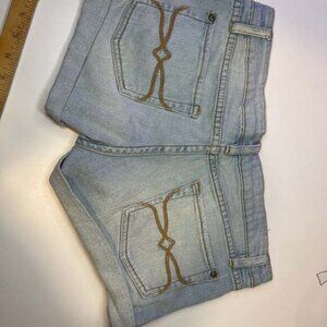 Nollie Women's Light Wash Distressed Cuffed Denim Shorts